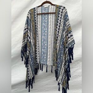 Boho Umgee Kimono Cover Up With Fringe M/L